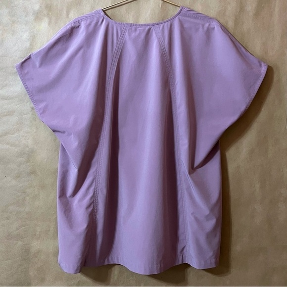 Athleta | Boulevard V-Neck Tee Popover Relaxed Top in Cascadia Violet Size 1X - Picture 7 of 11